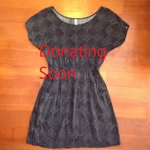 Black and white moire dot dress